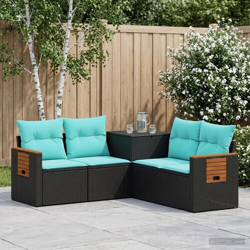  Set sofe 5 kom. Crna i Plava 179 x 179 x 85 cm Slike