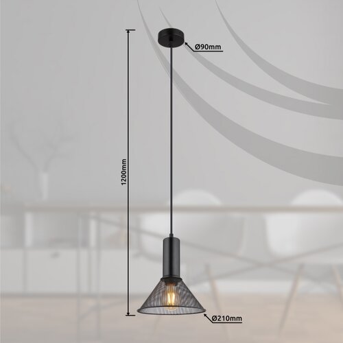 Globo 15648H1 - visilica na sajli jedd 1xE27/60W/230V crna Slike