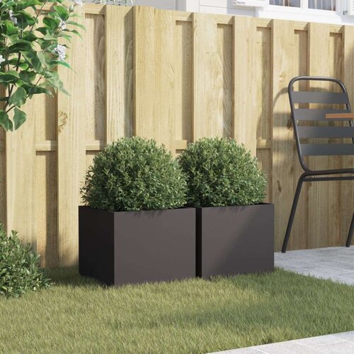 VidaXL Sadilice 2 kom crne 32 x 30 x 29 cm od hladno valjanog čelika Slike