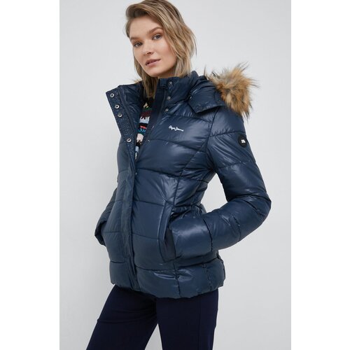 Pepe Jeans Jakna June za žene, boja: tamno plava, za zimu Slike