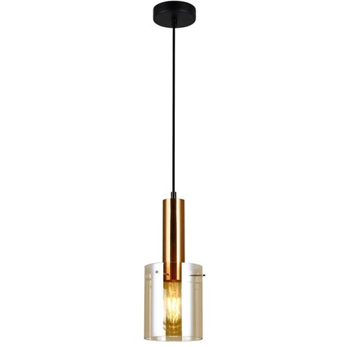  ITALUX PND-5581-1-BRO+AMB - Visilica na sajli SARDO 1xE27/40W/230V crna/mesing Cene