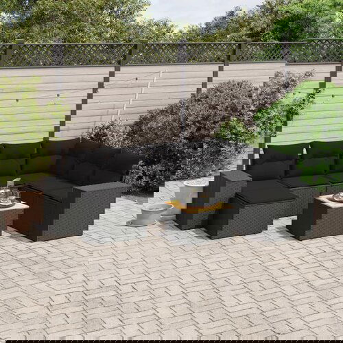 vidaXL 8-dijelni set vrtnih sofa od poliratana s jastucima crni Cijene