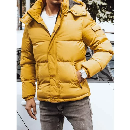 DStreet Yellow men's quilted winter jacket TX4180