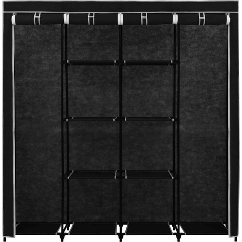  Garderobna omara s 4 predelki črna 175x45x170 cm, (20621211) Slike