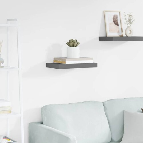  Plutajuća zidna polica visoki sjaj siva 40 x 23 x 3,8 cm MDF Cijene
