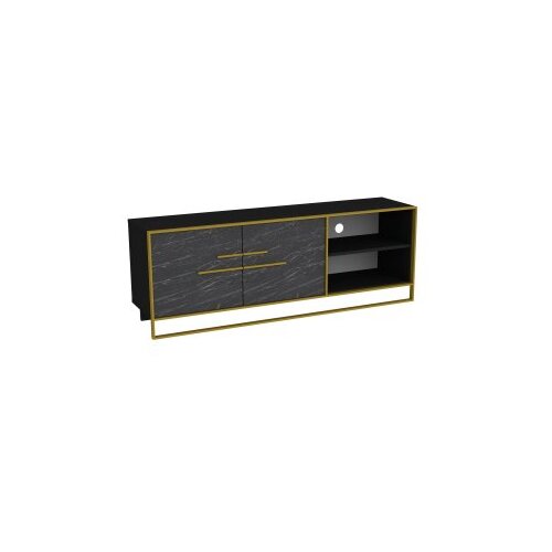 HANNAH HOME TV komoda, zlatno-crna Slike