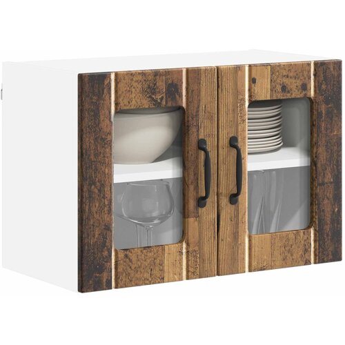 Zidni stakleni ormarić Lucca Staro drvo 60 x 31 x 40 cm Slike