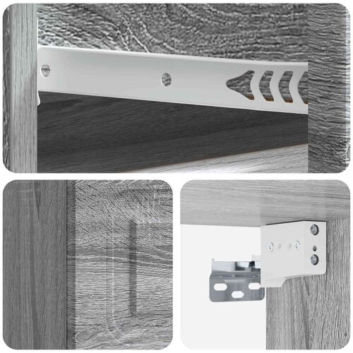  Noćni ormarić za montažu na zid s ladicama 2 pcs Siva sonoma - Siva sonoma 2 Slike