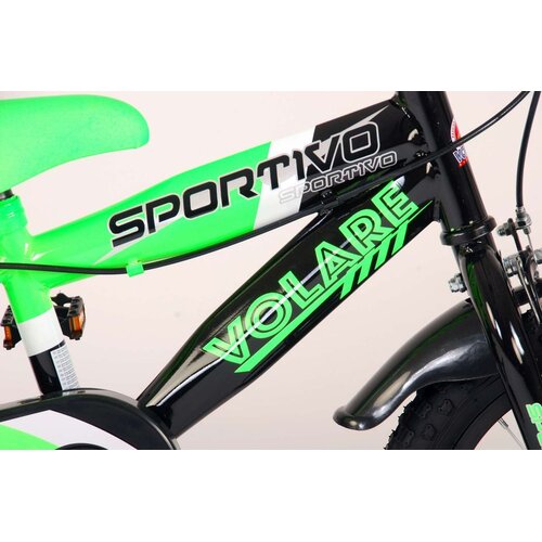  Dječji bicikl Volare Sportivo 14&amp;quot; s dvije ručne kočnice neon zeleni Slike