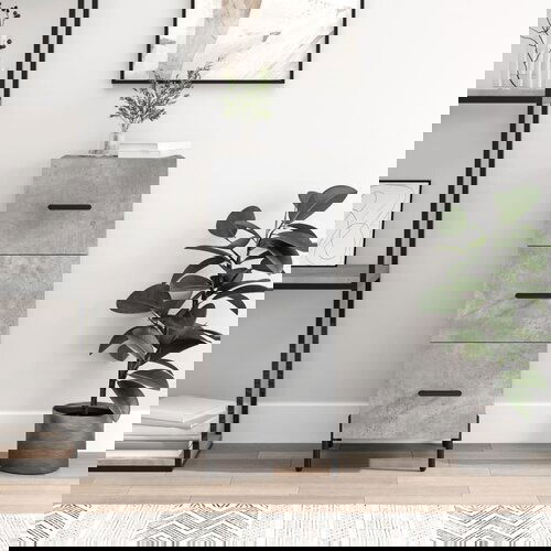 VidaXL Komoda siva boja betona 34 5x34x90 cm od konstruiranog drva Slike