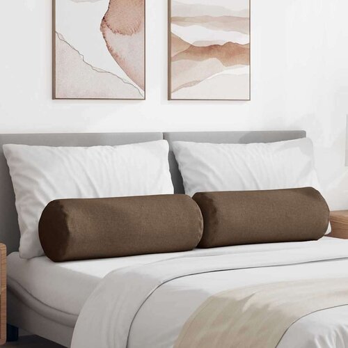  Valjkasti jastučići 2 pcs Smeđa &Oslash; 25 x 70 cm tkanina Cijene