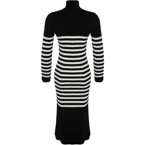 Trendyol Black Maxi Sweater Striped Dress