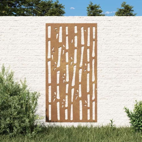  Vrtni zidni ukras 105 x 55 cm čelik COR-TEN s uzorkom bambusa