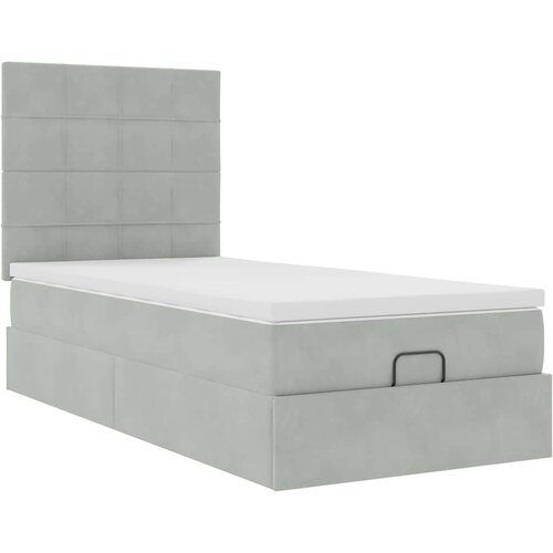  Okvir za krevet s madracima svjetlosivi 80x200 cm bar&amp;scaron;unasti Slike