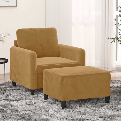 vidaXL Fotelja s tabureom smeđa 60 cm bar&scaron;unasta Cijene