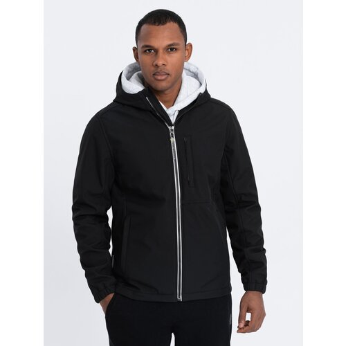 Ombre Men's SOFTSHELL jacket with fleece center - black Cijene
