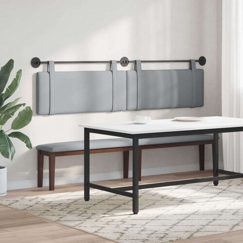  Držeće uzglavlje Zidne Svijetlo siva 210 x 55 x 5 cm tkanina - Svjetlosiva 200 cm bez LED svjetla Slike