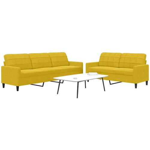 VidaXL 2-dijelni set sofa s jastucima žuti bar&amp;scaron;unasti Slike