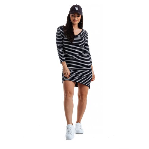 Och Bella Dress navy blue BL-1010.navy/white Slike