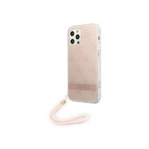Guess futrola za iphone 12/12 pro pink print 4G cord Slike