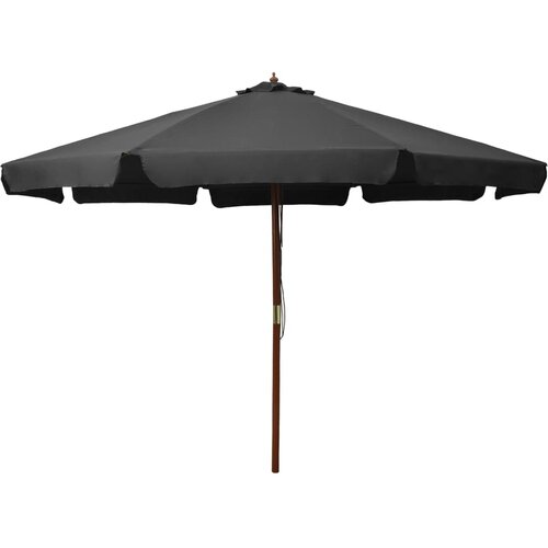 VidaXL Zunanji senčnik z lesenim drogom 330 cm antraciten Slike