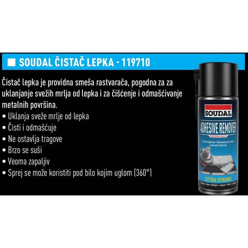 SOUDAL SPREJ ADHESIVE REMOVER 0.400 Slike