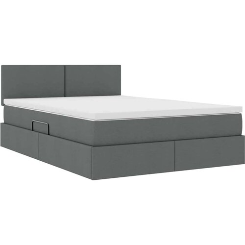  Krevet s madracem i skladi&amp;scaron;tem Tamno siva 140 x 190 cm Slike