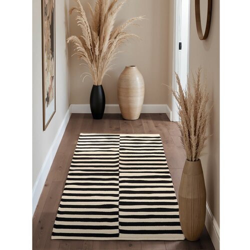 Hanse Home Črn/bel obojestranski ročno tkan volnen tekač 80x200 cm Donna &amp;ndash; Slike