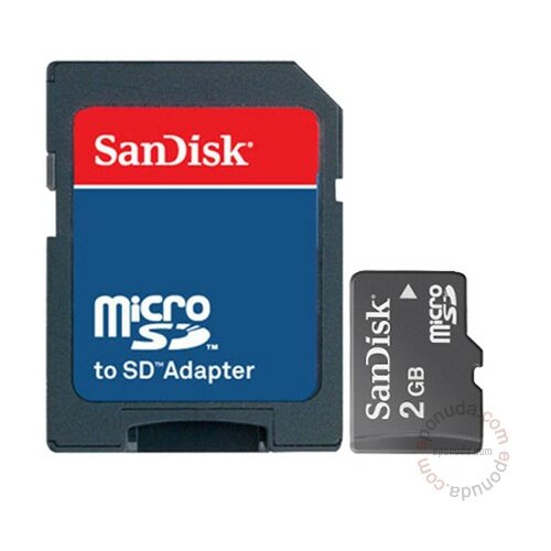 Sandisk Micro SD 2GB sa SD adapterom memorijska kartica Slike