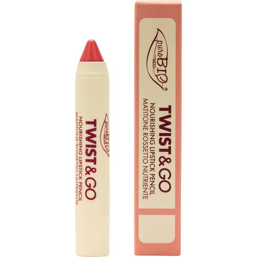 PuroBIO cosmetics Twist&amp;amp;Go hranjivi ruž za usne u olovci nijansa Universal Pink 2.9 g Slike