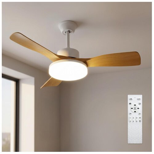 Brilagi LED stropni ventilator sa prigu&scaron;ivačem LED/34W/230V 106 cm bela/smeđa + daljinski upravljač Cene