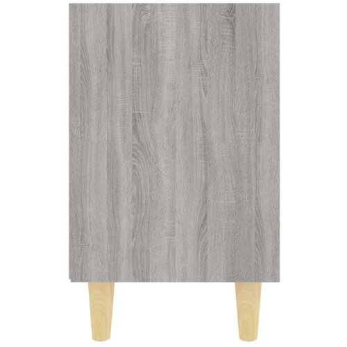 VidaXL noćni ormarić s drvenim nogama boja sivog hrasta 40x30x50 cm Slike