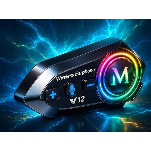  Aku. led rgb y12 pro bluetooth motociklistički radio portafon Slike