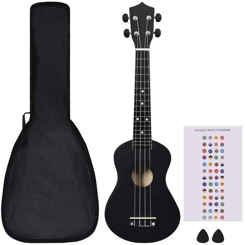 VidaXL Set dječjeg ukulelea Soprano s torbom crni 23 &amp;quot; Slike