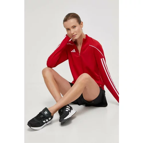 Adidas Dukserica TRENING za žene, boja: crvena, s aplikacijom
