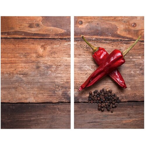 Allstar Poklopci za štednjake od kaljenog stakla u setu od 2 kom 52x30 cm Pepper - Cijene