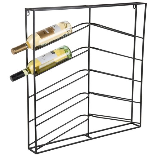 PT LIVING Crni zidni metalni držač za boce vina broj boca 10 kom 67x66x7,5 cm Cuadro &amp;ndash; Slike