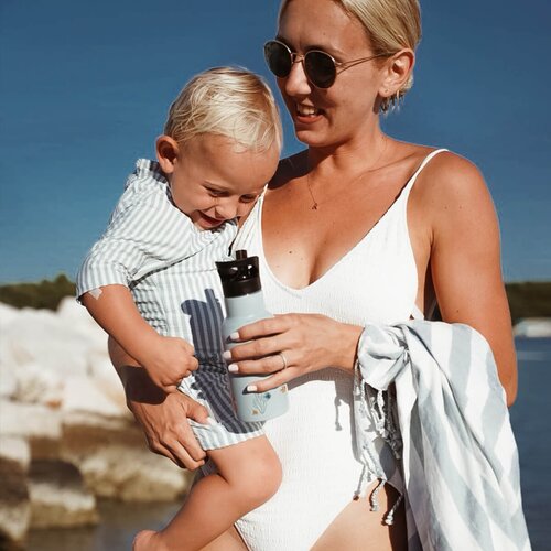 Liewood kopalni pajac z rokavi max seersucker sea blue Slike