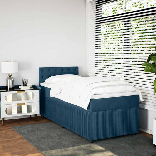 Box spring krevet s madracem plavi 90x200 cm bar&amp;scaron;unasti Slike