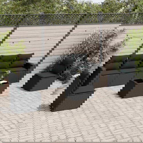VidaXL 7-dijelni set vrtnih sofa od poliratana s jastucima crni Slike
