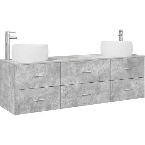  Set namje&amp;scaron;taja za kupaonicu 3 kom. Betonska siva 49,5 x 44,5 x 66 cm Slike