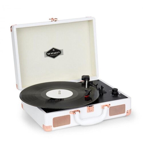 Auna nostalgy by peggy sue retro gramafon, ploče, usb, aux, bijela/rozo-zlatna Cijene