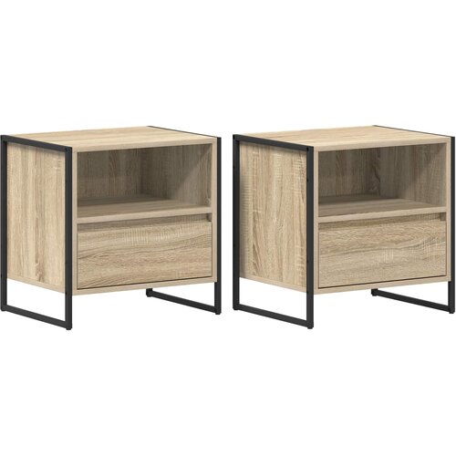  Noćni ormarić 2 pcs Sonoma 50 x 39,5 x 50 cm Konstruirano drvo Slike