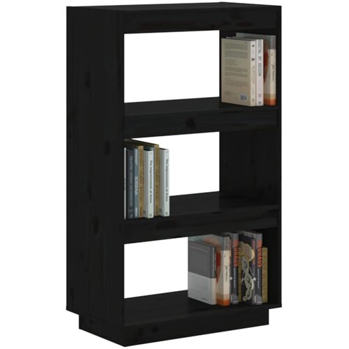  za knjige / pregrada crni 60x35x103 cm od borovine Slike