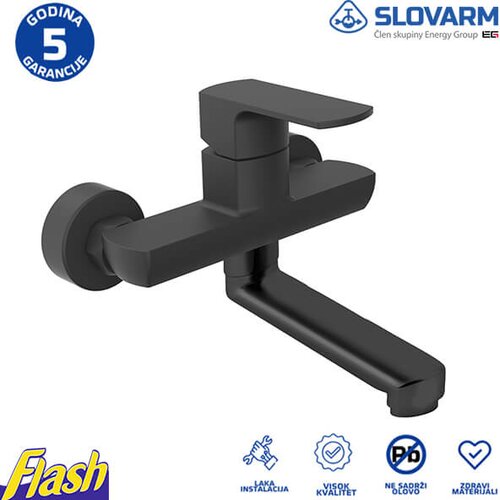  Jednoručna slavina zidna CRNA INOX - Slovarm - NESEA 482283 Cene