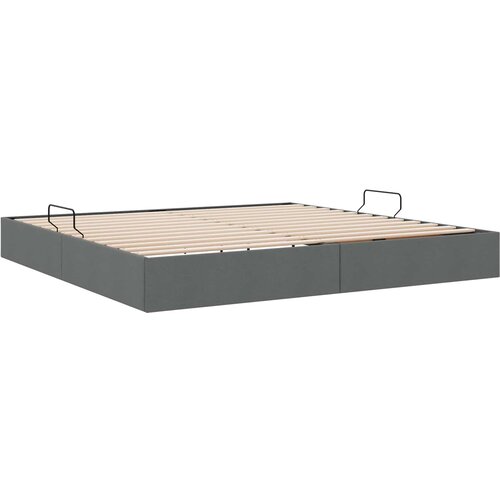  Otomanski krevet s pohranom Tamno siva 200 x 200 cm tkanina Slike