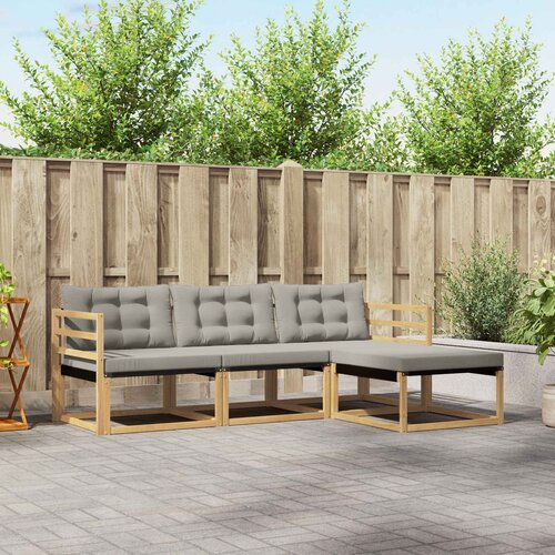  Set vanjskih sofa 4 kom. Bijela i svjetlosiva Cene