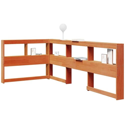  Knjižnica vzglavje L-oblike voščeno rjava 90 cm trdna borovina, (21790822) Cene