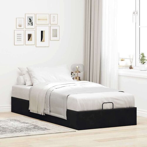 VidaXL otomanski okvir kreveta bez madraca crni 80x200 cm bar&amp;scaron;unasti Slike