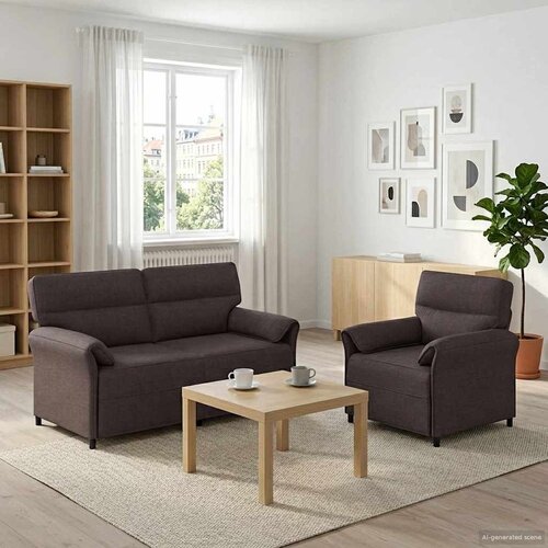  Set sofe 2 kom. Tamno smeđa Tkanina - Tamno smeđa 1-Persona (70 cm)  2-Persona (140 cm) Cijene
